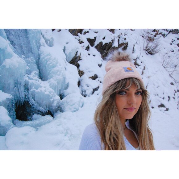 Carhartt Bobcat Fur Puff Beanie (Toasted Marshmallow/Ash Rose Marl) main image 5